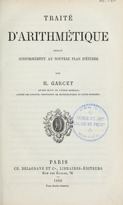 Cover of: Traité d'arithmétique rédigé conformément au nouveau plan d'études \