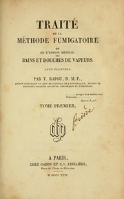 Cover of: Traité de la méthode fumigatoire, ou, De l'emploi médical des bains et douches de vapeurs