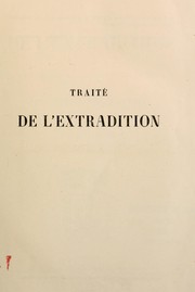 Cover of: Traité de l'extradition