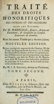 Cover of: Traité des droits honorifiques des patrons et des seigneurs dans les églises