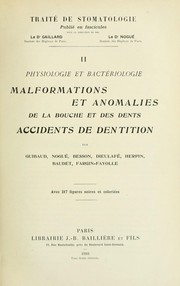 Cover of: Traité de stomatologie