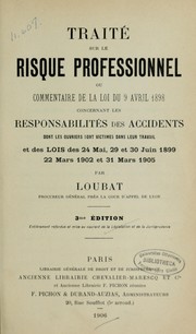 Traité sur le risque professionnel by Guillaume Loubat