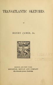 Cover of: Transatlantic sketches. by Henry James