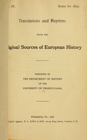 Cover of: Translations and reprints from the original sources of European history by Dana Carleton Munro