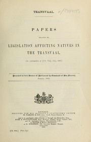 Cover of: Transvaal. by Great Britain. Colonial Office.