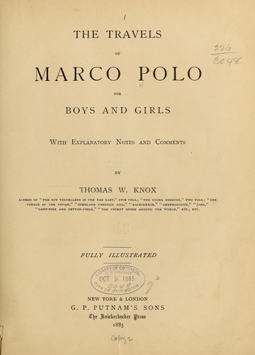 The travels of Marco Polo by Marco Polo