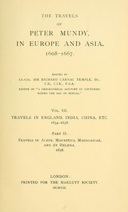 Cover of: The Travels of Peter Munday in Europe and Asia, 1608-1667 by Richard Temple