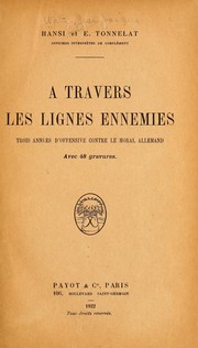 Cover of: À travers les lignes ennemies