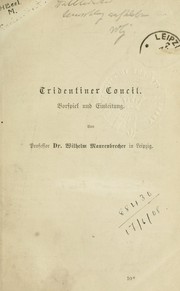 Cover of: Tridentiner Concil by Wilhelm Maurenbrecher