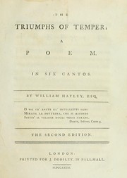 Cover of: The triumphs of temper by Hayley, William