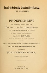 Cover of: Tropisch-koloniale staathuishoudkunde by Julius Herman Boeke
