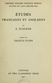Cover of: Études françaises et anglaises
