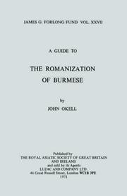 Cover of: A Guide to the Romanization of Burmese by John Okell