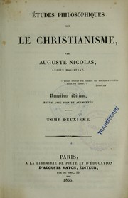 Cover of: Études philosophiques sur le christianisme by Auguste Nicolas