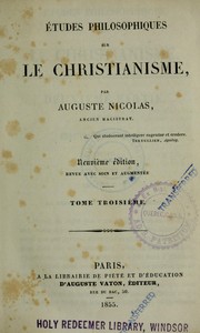 Cover of: Études philosophiques sur le christianisme