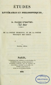Cover of: Études littéraires et philosophiques: de la poésie primitive et de la poésie tragique des Grecs