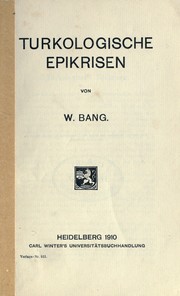 Cover of: Turkologische Epikrisen
