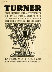 Cover of: Turner: five letters and a postscript; illus. with 8 reproductions in colour.