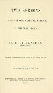 Cover of: Two sermons. by C. D. Helmer