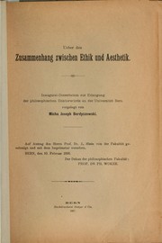 Cover of: Ueber den Zusammenhang zwischen Ethik und Aesthetik von Micha Joseph Berdyczewski by Micah Joseph Berdichevsky