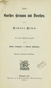 Cover of: Ueber Goethes Hermann und Dorothea by Victor Hehn