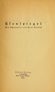 Cover of: Ulenspiegel: ein Schauspiel