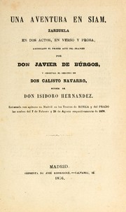 Cover of: Una aventura en Siam: zarzuela en dos actos, en verso y prosa