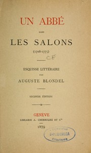 Cover of: Un abbé dans les salons (1708-1775) by Auguste Blondel