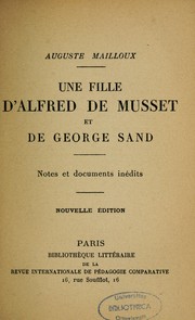 Cover of: Une fille d'Alfred de Musset et de George Sand: notes et documents inédits