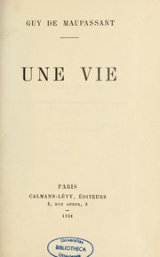 Cover of: Une vie by Guy de Maupassant