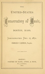 The United-States Conservatory of Music, Boston, Mass