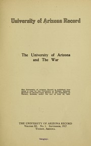 Cover of: The University of Arizona and the war by University Arizona