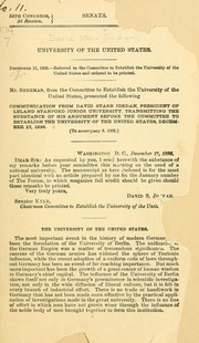 Cover of: University of the United States ...: December 21, 1896