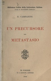 Cover of: Un precursore del Metastasio [di] N. Campanini