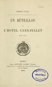 Cover of: Un réveillon à l'hôtel Carnavalet en 1677