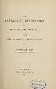 Cover of: Un testament littéraire