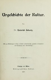 Cover of: Urgeschichte der Kultur