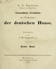 Cover of: Urkundliche Geschichte des Ursprungs der deutschen Hanse