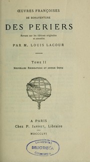 Cover of: Œuvres françoises de Bonaventure des Périers by Bonaventure Des Périers