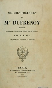 Cover of: Œuvres poétiques de Mme Dufrénoy