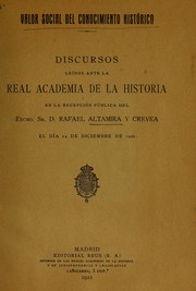 Cover of: Valor social del conocimiento histórico