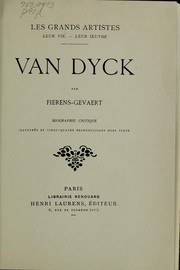 Cover of: Van Dyck by Hippolyte Fierens-Gevaert