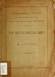 Cover of: Van het kerkelijk ambt