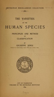 Cover of: The varieties of the human species: principles and method of classification