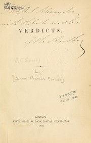 Cover of: Verdicts