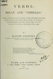 Cover of: Verdi by Blanche Roosevelt