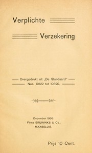 Cover of: Verplichte verzekering by Abraham Kuyper