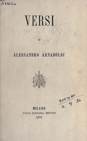 Cover of: Versi by Alessandro Arnaboldi