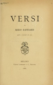 Cover of: Versi by Mario Rapisardi