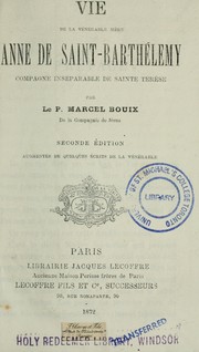 Cover of: Vie de la vénérable Anne de Saint-Barthélemy, compagne inséperable de Sainte Tér`ese